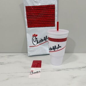 NEW Chick-Fil-A Classic Reusable Plastic Cup & Straw 2nd Series 1967 STYLE OPEN